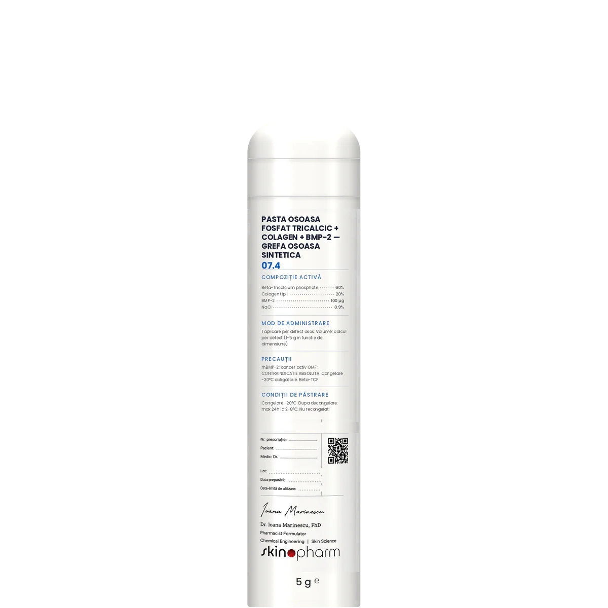 Preparat Magistral Pasta Osoasa Fosfat Tricalcic + Colagen + BMP-2 — Grefa Osoasa Sintetica SkinoPharm